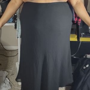 Black sheer layer skirt.